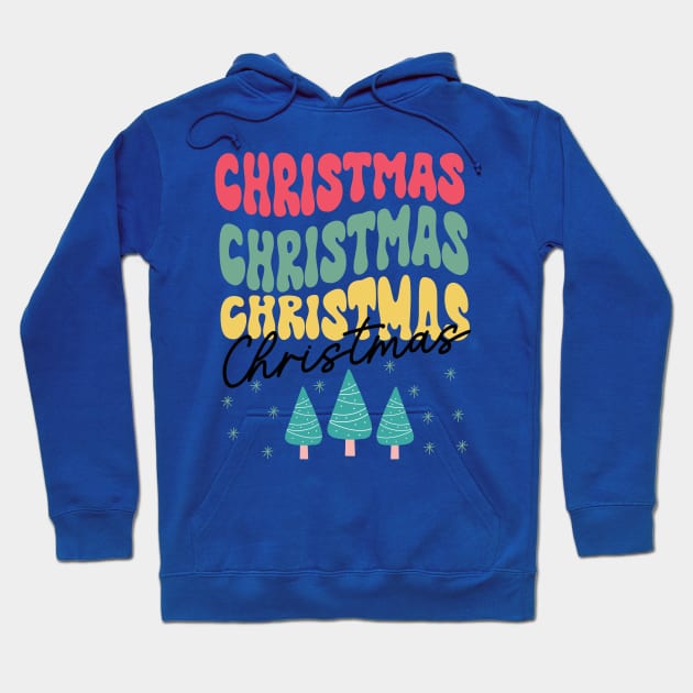 Christmas Colorful Text Hoodie by i am Cuta